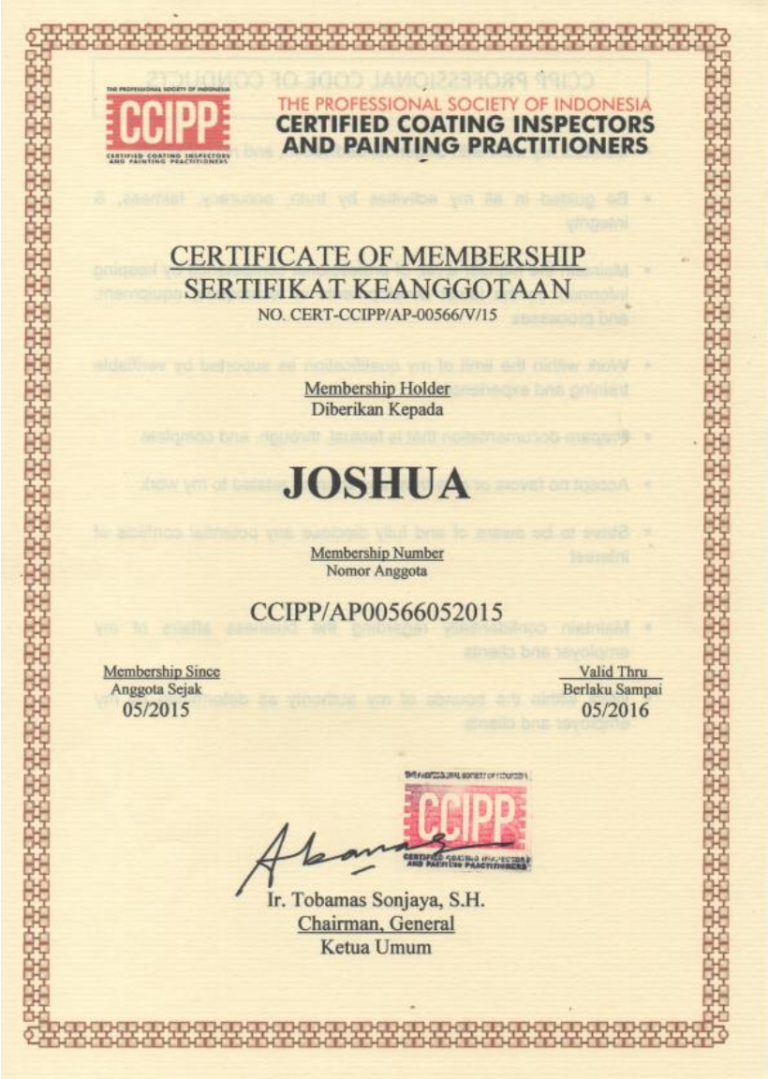 PC - Sertifikat Member CCIPP